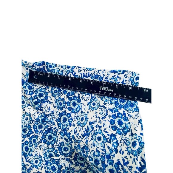 Woman Within Blue & White Short Sleeve Floral Tunic V Neck 6X (42/44) - Picture 8 of 10